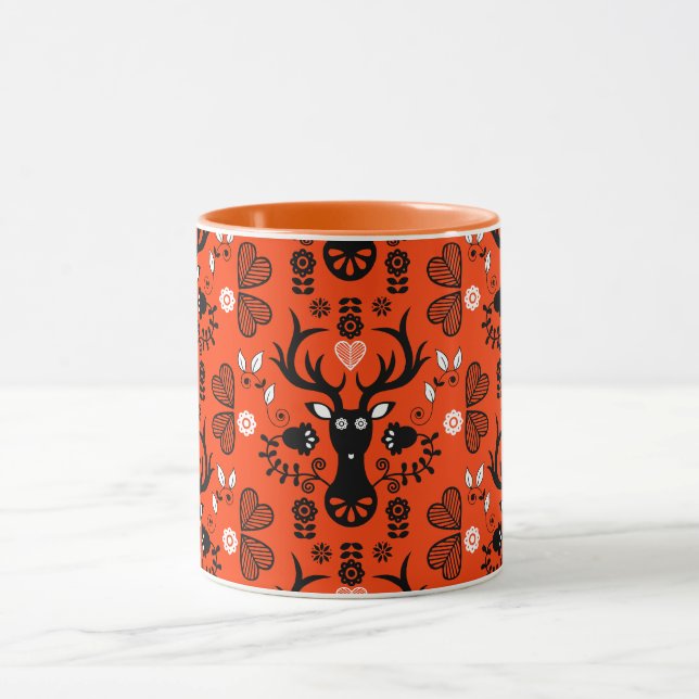 Taza Venado de arte popular escandinavo moderno (Centro)