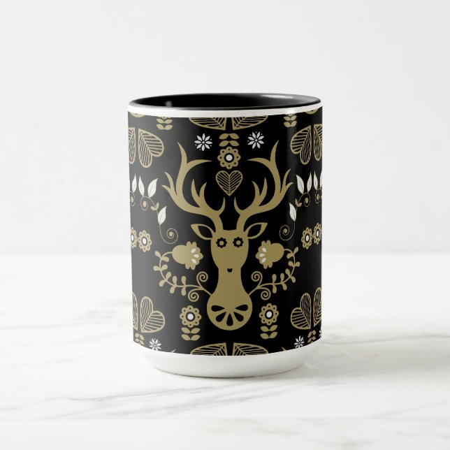 Taza Venado de arte popular escandinavo moderno (Centro)
