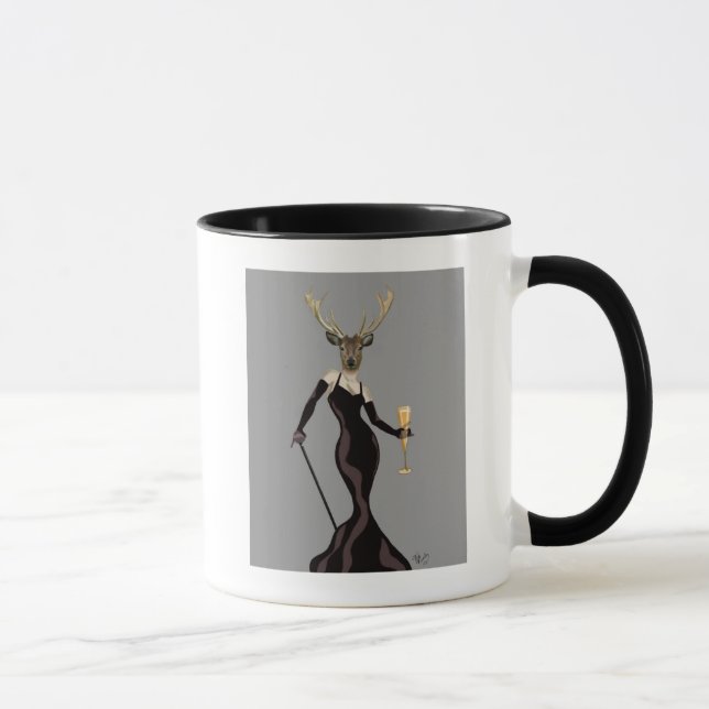 Taza Venado de glamour en negro 2 (Derecha)