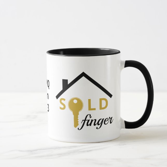 Taza VENDIDO FINGER Fun Real Estate Agent Realtor (Derecha)