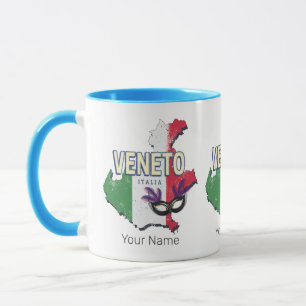 Taza Veneto Italia Retro Región Mapa de Vintage Souveni