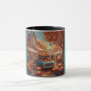 Taza Venta de calabazas de otoño en el mercado de agric