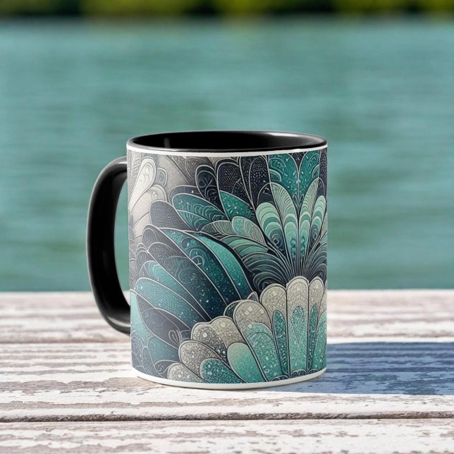Taza Ventiladores Art Nouveau Blue Silver (Subido por el creador)