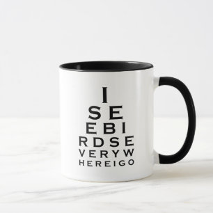 Taza Veo los pájaros Eyechart