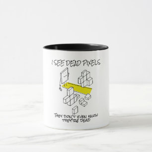 Taza Veo PIXELS MUERTOS - Divertidos regalos de program