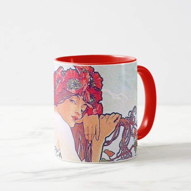 Taza Verano (Cuatro Temporadas), Alphonse Mucha (Anverso derecho)