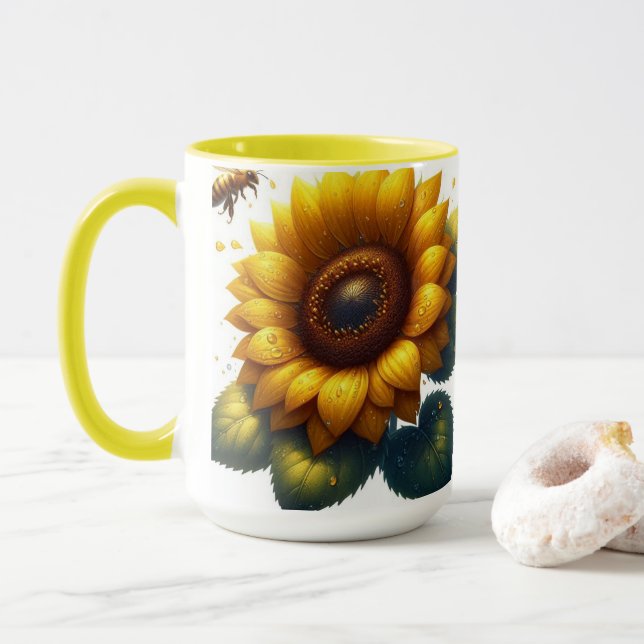 Taza Verano floral de girasol (Con donut)