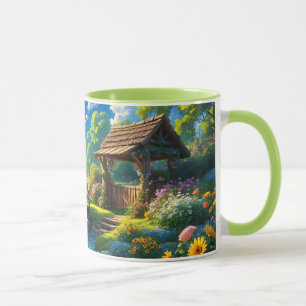 Taza Verano hermoso, ilustracion colorido,