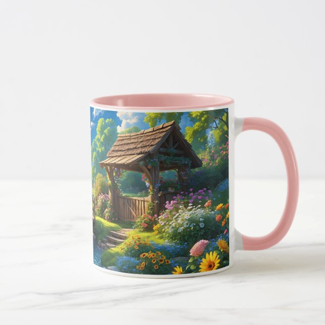 Taza Verano hermoso, ilustracion colorido, (Derecha)