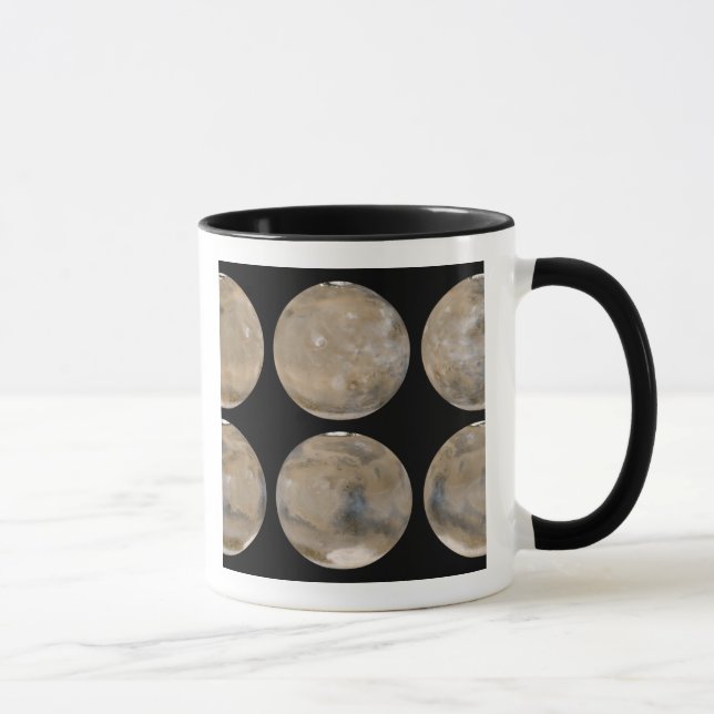 Taza Verano medio norte/invierno sur en Marte (Derecha)