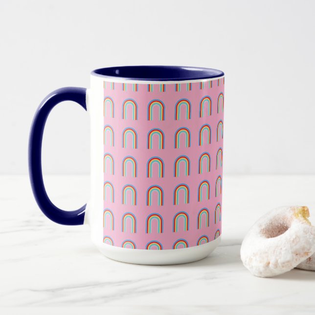 Taza Verano Mujer  Elegante Boho Arcoíris (Con donut)