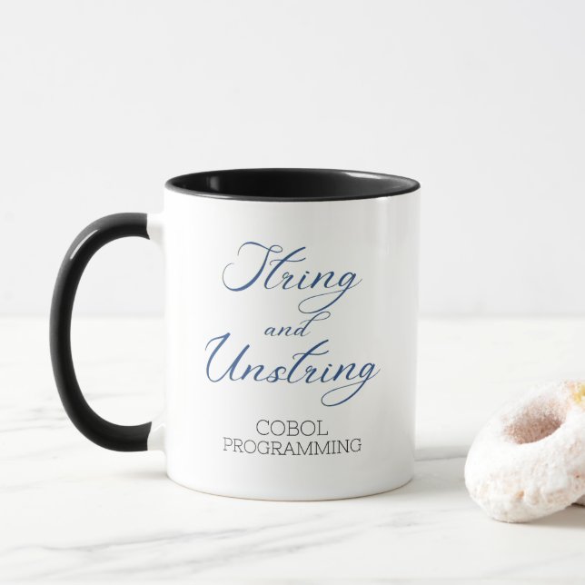 Taza Verbo de programación Cobol String y Unstring (Con donut)