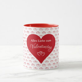 Taza Verbundene rote Herzen mit Valentinsgruß - 