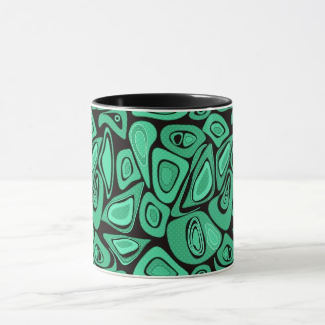 Taza Verde, abstracto, retro (Centro)