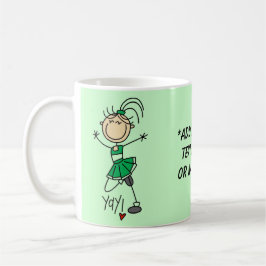 Taza verde adaptable de la animadora