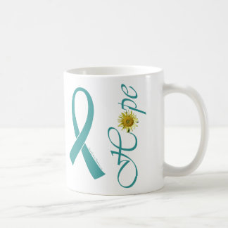 Taza verde azulada de la esperanza de la cinta