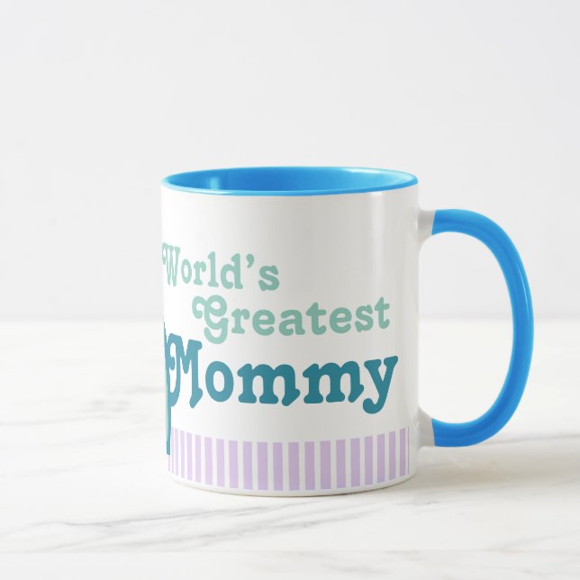 Taza verde azulada de los elefantes de la mamá más (Derecha)