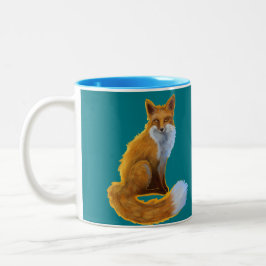 Taza verde azulada del Fox