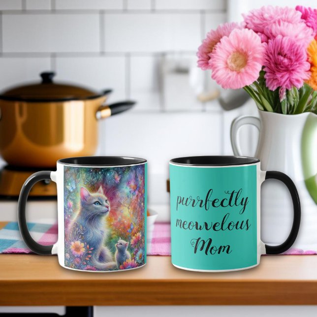 Taza Verde azulado Puramente Meowvelous, Día de la Madr (Subido por el creador)