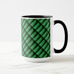 Taza Verde com retângulos, listras com efeito de sombra