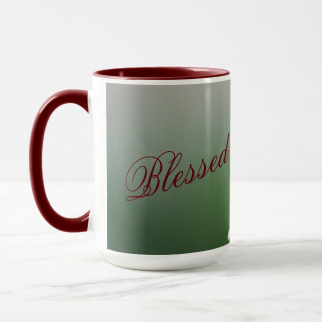 Taza Verde con flores rosas (Izquierda)