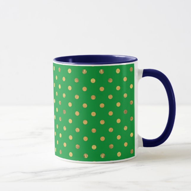 Taza Verde con puntos Purpurinas de oro (Derecha)