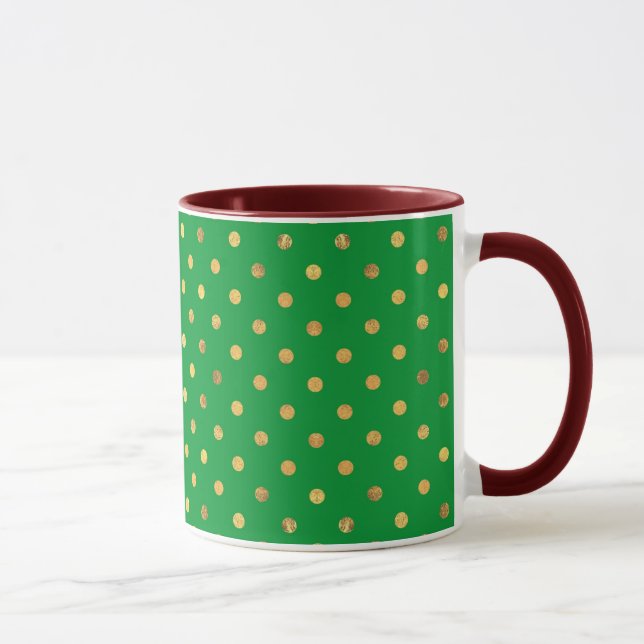 Taza Verde con puntos Purpurinas de oro (Derecha)