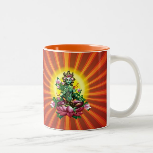 Taza verde de Ārya Tārā Buda (Derecha)