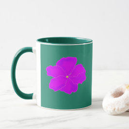 Taza Verde de esmeralda morado floral moderno
