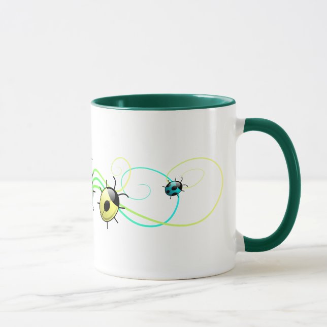 Taza verde de las mariquitas (Derecha)