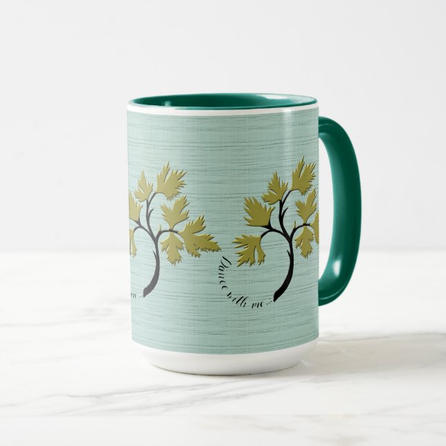 Taza Verde de oliva de árbol de baile personalizado (Anverso derecho)