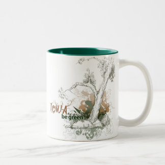Taza verde del árbol de Iowa