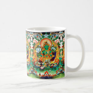 TAZA VERDE DEL ARTE EXOTICA TARA DE TÍBET