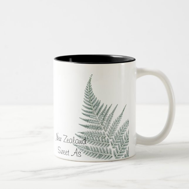 Taza verde del helecho de plata de NZ (Derecha)