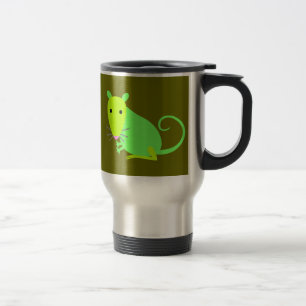 Taza verde del viaje de la rata
