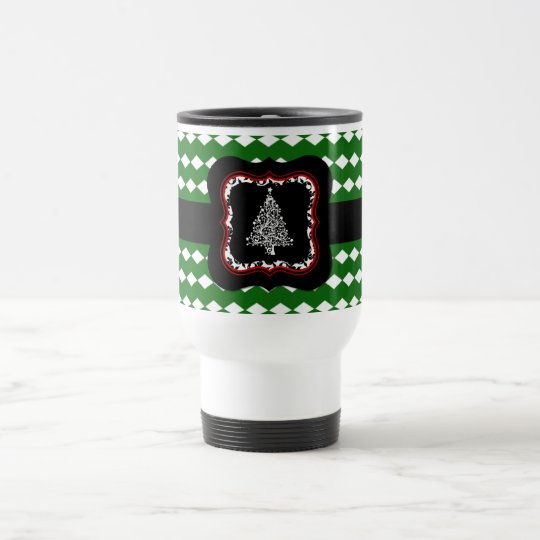 Taza verde del viaje del modelo del árbol de