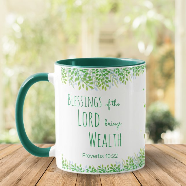 Taza Verde Leafy, Bendiciones del Señor, Cristiano (Subido por el creador)