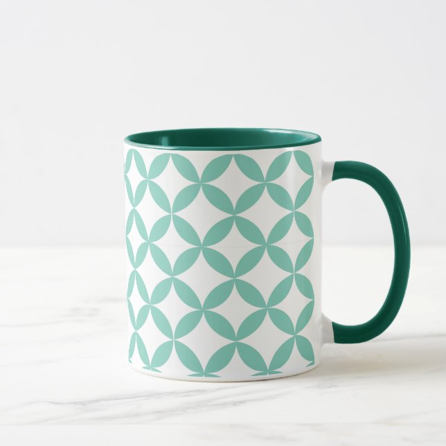 Taza Verde menta geométrica (Derecha)