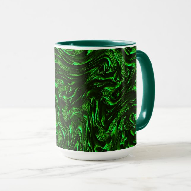 Taza Verde metálico de grano texturado (Anverso derecho)