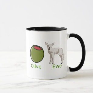 Taza verde oliva de la oveja