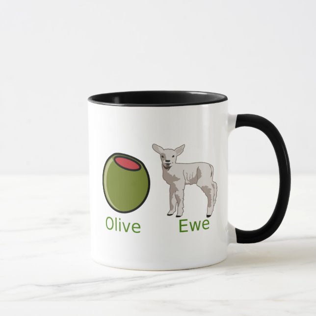 Taza verde oliva de la oveja (Derecha)