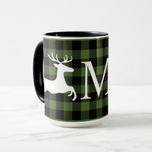 Taza Verde personalizado negro Buffalo Lumberjack Check