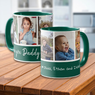 Taza Verde Y Blanco 5 Colage de Fotos Te Amo Papá