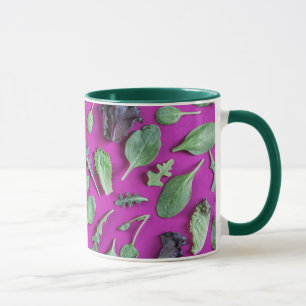 Taza Verdes de la lechuga en púrpura