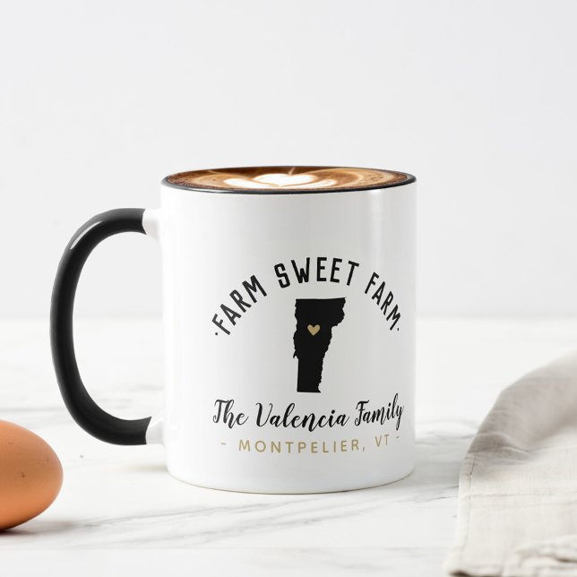Taza Vermont Farm Sweet Farm Family Monogram Mug (Subido por el creador)
