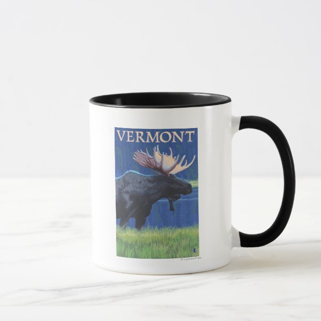 Taza VermontMoose a la luz de la luna (Derecha)