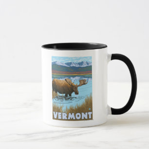 Taza VermontMoose que bebe en el lago