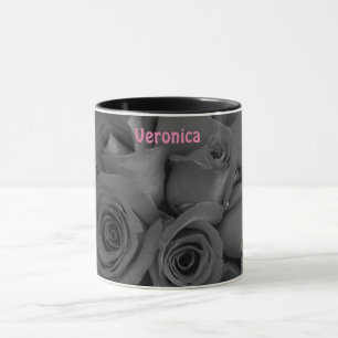 Taza VERONICA ~ Fotografía personalizada de Red Rose Bu