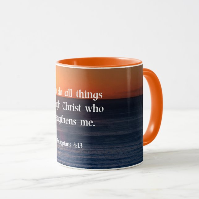 Taza versículo bíblico, Filipenses 4:13, (Anverso derecho)