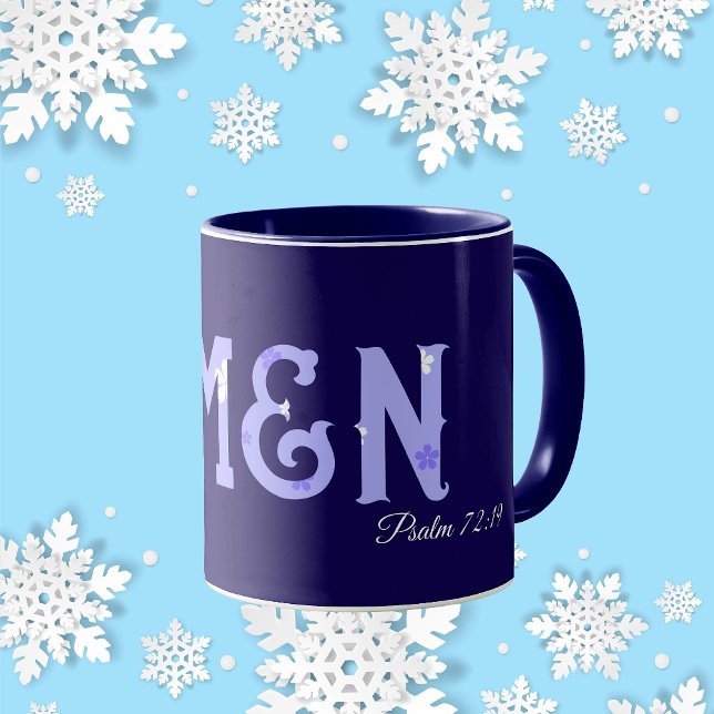 Taza Versículo de la Biblia Tipografía moderna personal (Amen Bible Verse Modern Typography Custom Mug, perfect Christmas gift for family, Christian friends)